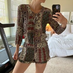 Paisley American eagle romper